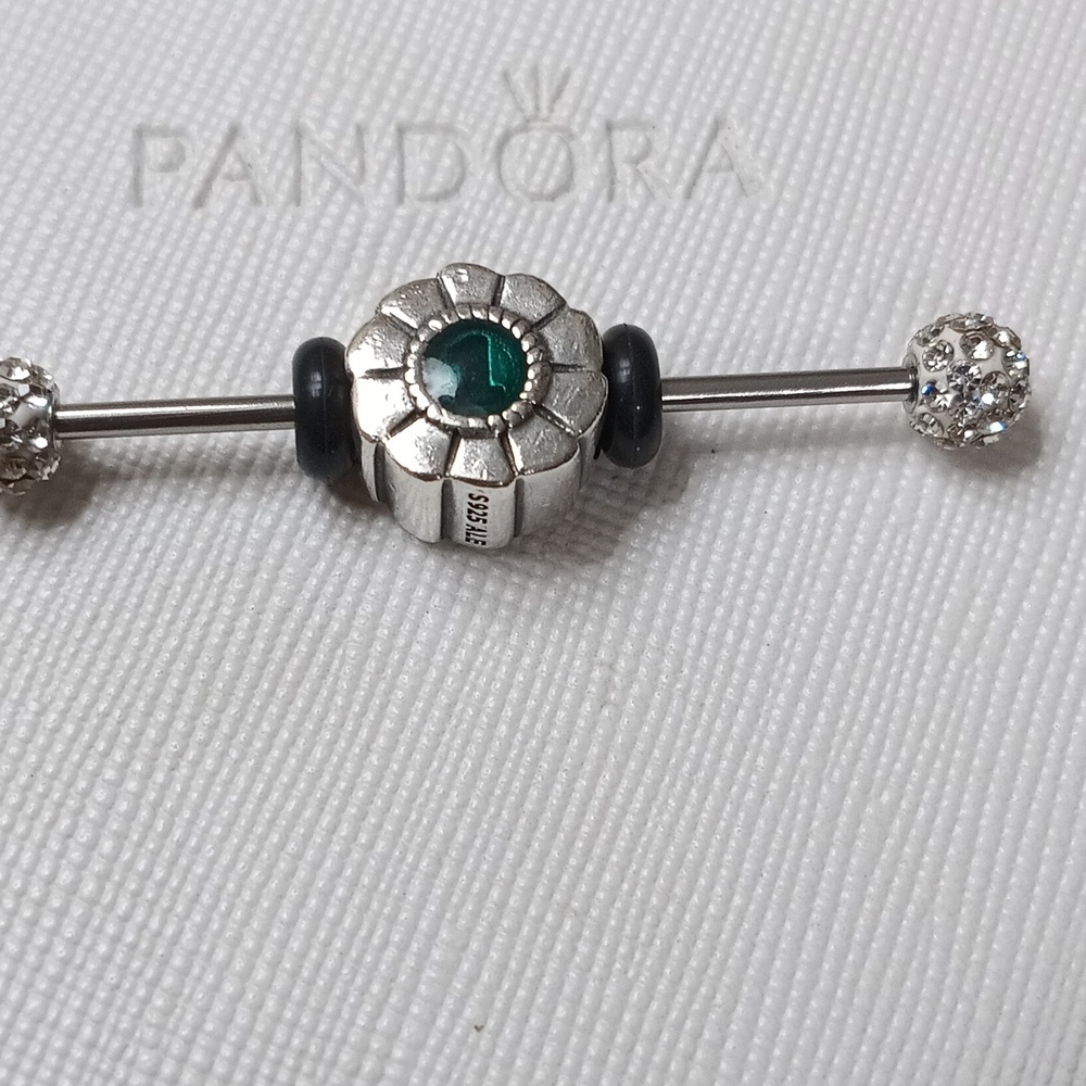 Pandora Vintage Stirling Silver And Blue enamel 1st Place Blue Ribbon Charm